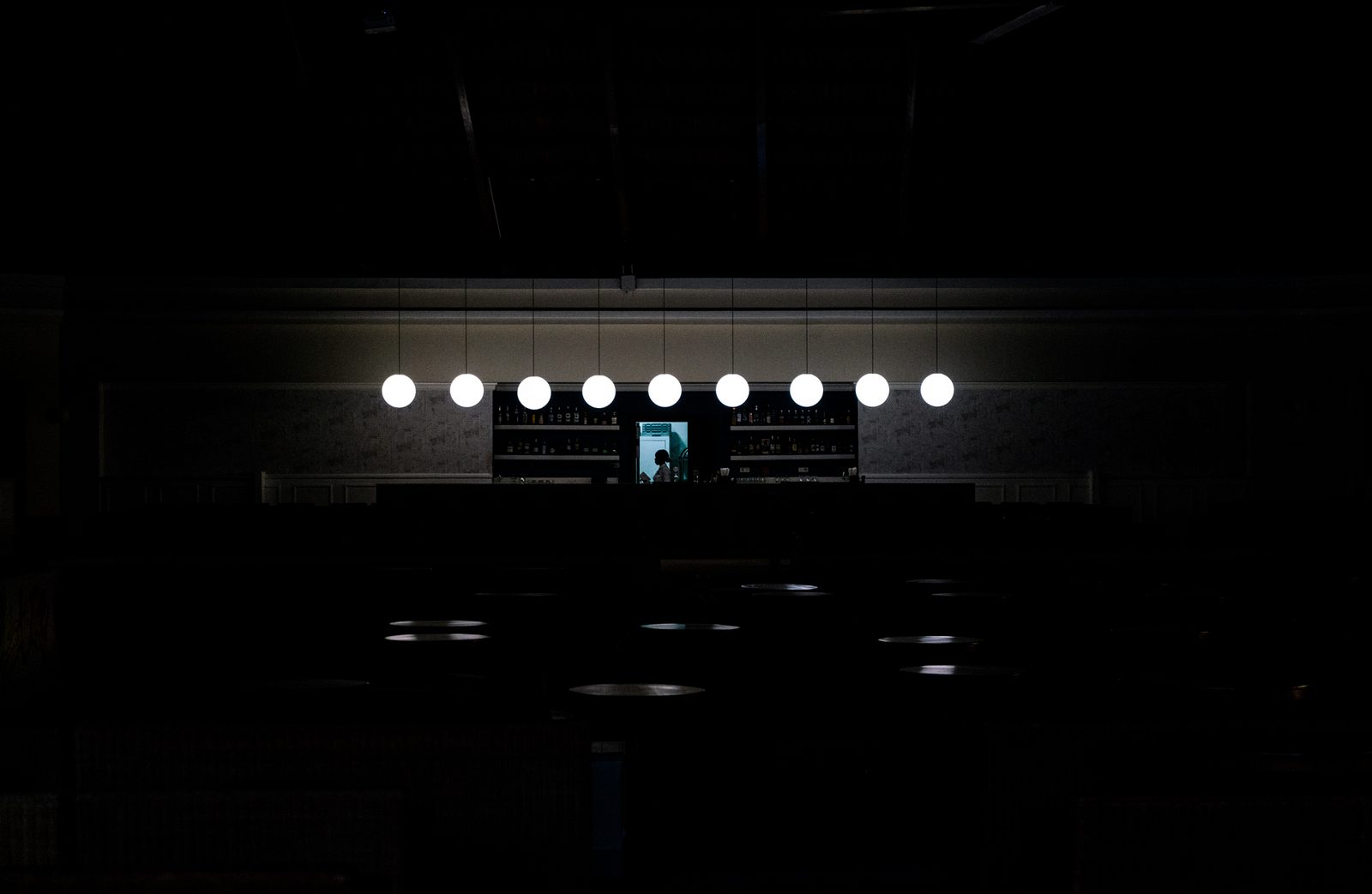 Rows of empty seats in a dark hall — Punta Cana